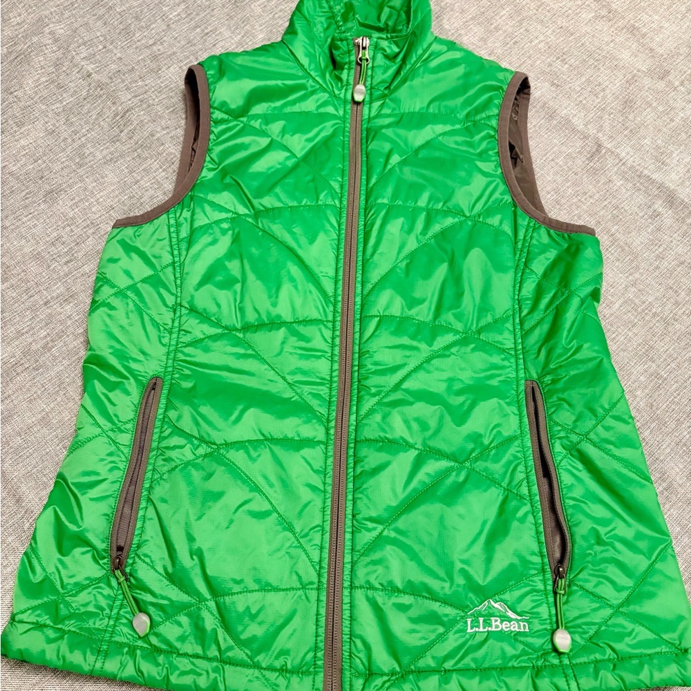 Women’s L.L. Bean $170 PrimaLoft Packaway Vest Green Size XS Faux Down LL Bean